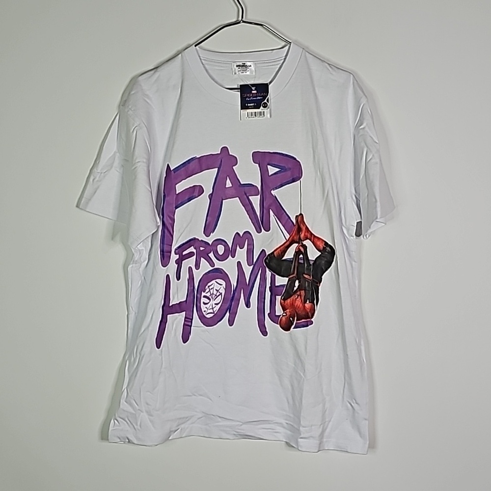 MARVEL Spiderman far from home medium white short sleeve shirt